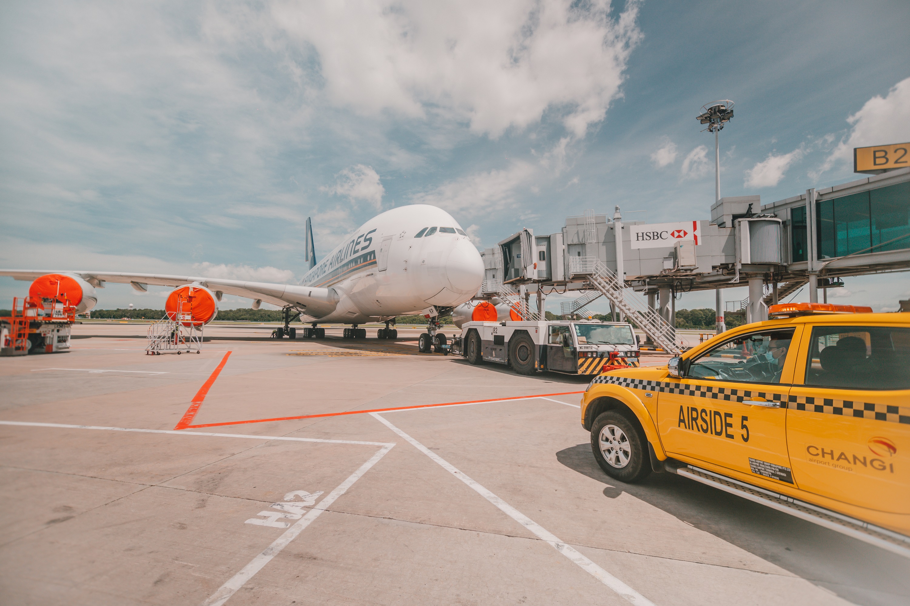 COVID19 Taking care of grounded aircraft at Changi